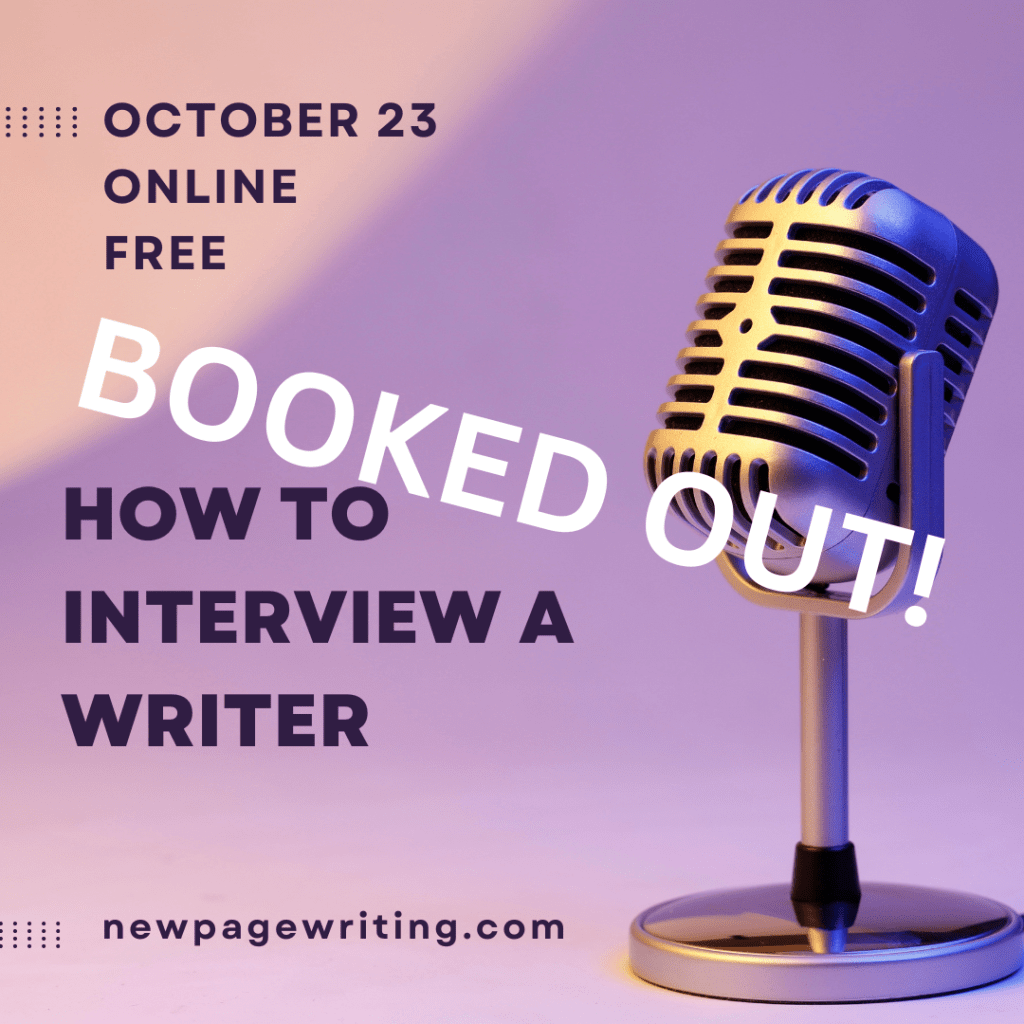 How to interview a writer: October 2024 (booked&nbsp;out)